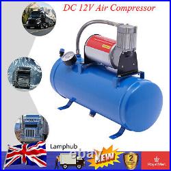 DC 12V Air Compressor 150psi with Universal 6 Liter Tank Train Air Horn Kit