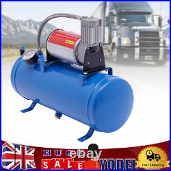 DC 12V Air Compressor 150psi with Universal 6 Liter Tank Train Air Horn Kit NEW