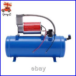 DC-12V-Air-Compressor-150psi-with-Universal-6-Liter-Tank-Train-Air-Horn-Kit-New-01-jx