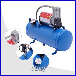 DC 12V Air Compressor 150psi with Universal 6 Liter Tank Train Air Horn Kit New DC 12V Air Compressor 150psi with Universal 6 Liter Tank Train Air Horn Kit New