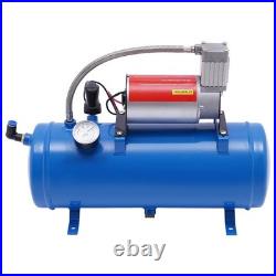 DC 12V Air Compressor 150psi with Universal 6 Liter Tank Train Air Horn Kit New