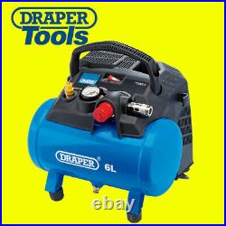 DRAPER 6 Litre Oil Free Small Compact Portable Air Line Compressor 1.5HP 02115