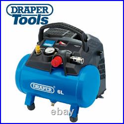 Draper 02115 6 Litre Oil Free Compact Portable Air Line Compressor 1.5HP