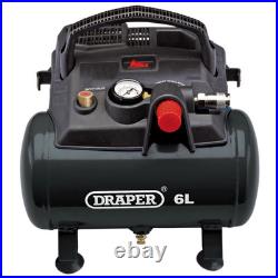 Draper 02115 6 Litre Oil Free Compact Portable Air Line Compressor 1.5HP