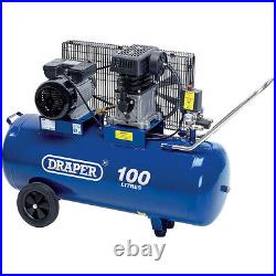 Draper 100 Litre 230V 3.0hp (2.2kW) Belt-Driven Air Compressor 31254