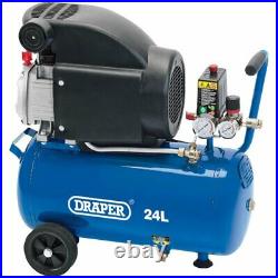 Draper 24 Litre Portable 2HP Garage Workshop Home 116psi Air Compressor, 24980