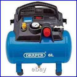 Draper 6 Litre Oil Free Air Line Compressor Compact Portable 1.2kw 1.5hp, 02115