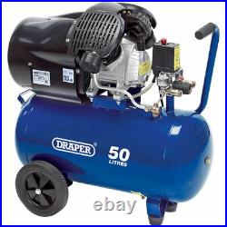 Draper Tools 29355 50 Litre 50L V Twin Workshop Portable Air Compressor 230V 3HP