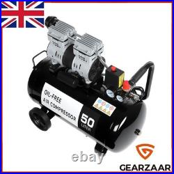 GEARZAAR Air Compressor 50L Silent Low Noise 9.6 CFM Oil Free 50 Litre 115psi