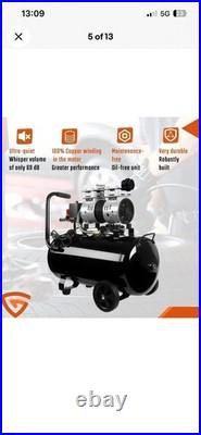 GEARZAAR Air Compressor 50L Silent Low Noise 9.6 CFM Oil Free 50 Litre 115psi