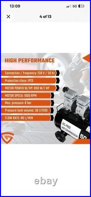 GEARZAAR Air Compressor 50L Silent Low Noise 9.6 CFM Oil Free 50 Litre 115psi