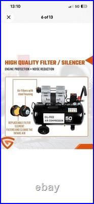 GEARZAAR Air Compressor 50L Silent Low Noise 9.6 CFM Oil Free 50 Litre 115psi