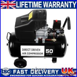 Gezarzaar Portable Air Compressor 50L Litre ltr 9.6CFM 2.5HP & 5 Piece Tool Kit