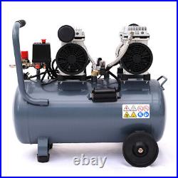 Grey 50L Litre Oil Free Air Compressor Low Noise 9.6CFM 8Bar 3.5HP 220V w Wheels