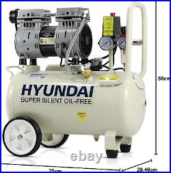 HY7524 24 Litre Air Compressor, 5.2Cfm/100Psi, Silenced, Oil Free, 750W / 230