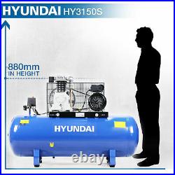 HYUNDAI Air Compressor 150L Ltr Litre Electric 3hp 145psi 10bar 14cfm Belt Drive