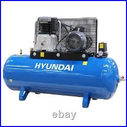 Hyundai 200 Litre Air Compressor, 21CFM/145psi, 3-Phase Twin Cylinder 5.5hp