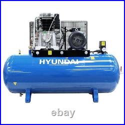 Hyundai 200 Litre Air Compressor, 21CFM/145psi, 3-Phase Twin Cylinder 5.5hp