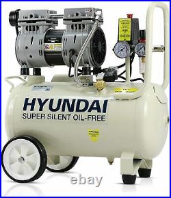 Hyundai 24 Litre Ultra Silent Air Compressor, 100PSI, 5.2CFM, 7 Bar, 750 Watt Po