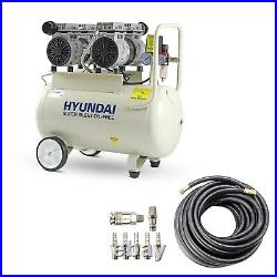 Hyundai 50 Litre Air Compressor, 11CFM/100psi, Oil Free, Low Noise, Electric 2hp