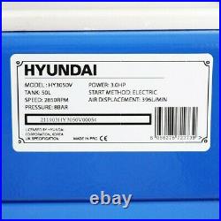 Hyundai 50 Litre Air Compressor, 14CFM/116psi, Direct Drive V-Twin, 3HP HY3050V