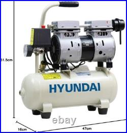 Hyundai 8 Litre Oil-Free Low Noise Air Compressor for DIY and Air Tools