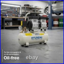 Hyundai 8 Litre Oil-Free Low Noise Air Compressor for DIY and Air Tools