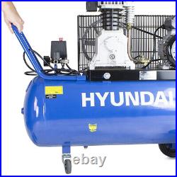 Hyundai Air Compressor 100 Litre Twin Cylinder Belt Drive 3hp HY3100P