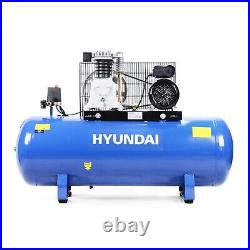 Hyundai Air Compressor, 150 liter 14CFM 145psi Twin Cylinder, Belt Drive HY3150S Hyundai Air Compressor, 150 liter 14CFM 145psi Twin Cylinder, Belt Drive HY3150S