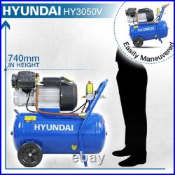 Hyundai Air Compressor Direct Drive 50 Litre V-Twin Cylinder 230V HY3050V Hyundai Air Compressor Direct Drive 50 Litre V-Twin Cylinder 230V HY3050V