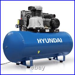 Hyundai Electric Air Compressor 200L Ltr Litre Belt Drive 3hp 145psi 10bar 14cfm