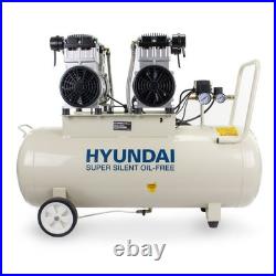 Hyundai HY2150100 3kW 4HP 100 Litre Oil-Free Silenced Air Compressor 22 CFM