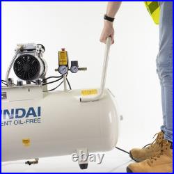 Hyundai HY275100 1500w 2HP 100 Litre Oil Free Silenced Air Compressor 10.6 CFM