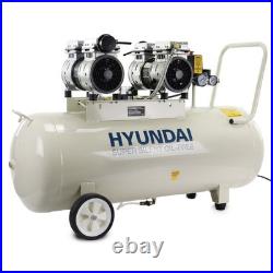 Hyundai HY275100 1500w 2HP 100 Litre Oil Free Silenced Air Compressor 10.6 CFM