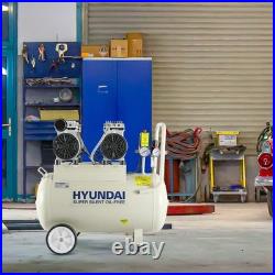 Hyundai HY27550 11CFM, 1500w, 50 Litre Oil Free Low Noise Air Compressor 230v