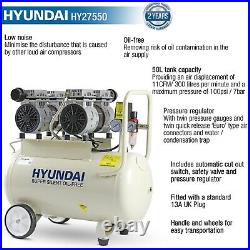 Hyundai HY27550 50 Litre Low Noise Air Compressor, 11CFM/100psi