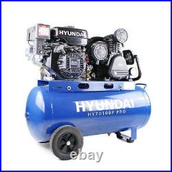 Hyundai HY70100P 90 Litre Petrol Air Compressor, 10.7CFM/145psi 7hp