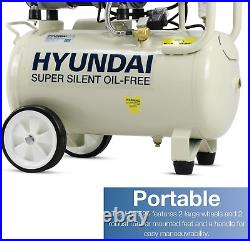 Hyundai HY7524 24 Litre Air Compressor, 5.2cfm/100psi, Silenced, Oil Free, 750w