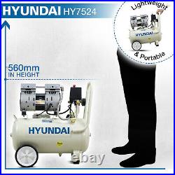 Hyundai HY7524 5.2CFM, 1HP, 24 Litre Oil Free Direct Drive Silenced GRADED