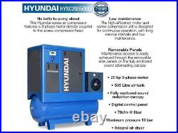 Hyundai HYSC2005000D 20hp 500 Litre Industrial Screw Compressor with Dryer