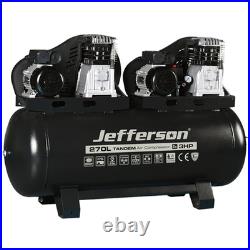 Jefferson 270 Litre 2 x 3HP Tandem Compressor 230V 10 BAR 2 YEAR WARRANTY
