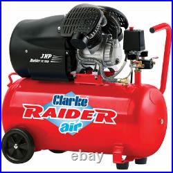 Latest CLARKE RAIDER 15/550 50 LITRE V-TWIN AIR COMPRESSOR (2.2KW / 3HP)