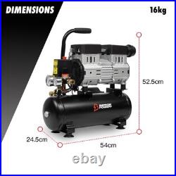 Low Noise Electric Air Compressor 8 Litre 750W 116PSI Oil Free 131L/min 2 Year