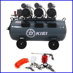 Low Noise Silent Air Compressor 240v 80 Litre 4.5HP With 5pc Air Tool Kit Oil Free