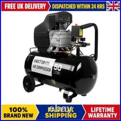 Mains Powered Air Compressor 230 Volt 50 Litre 1800W Direct Drive Unit Port
