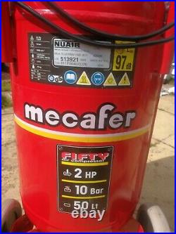 Mecafer 50 Litre 50L 2HP Vertical Air Compressor Oil Free Upright