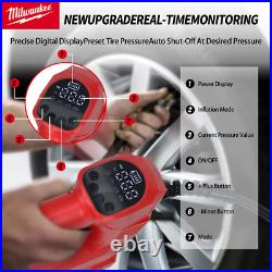 Milwaukee 18V Cordless Tire Inflator Air Pump 150PSI with Digital Gauge Milwaukee 18V Cordless Tire Inflator Air Pump 150PSI with Digital Gauge