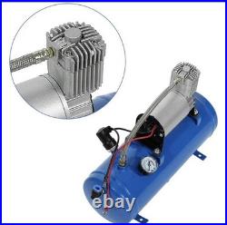 New 150psi 12V Air Compressor & 6 Liter Tank Tyre Inflator Pump For Air Horn