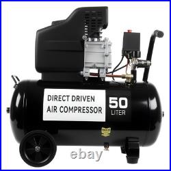 New Portable Air Compressor 50L Litre ltr 9.6CFM 2.5HP & 5 Piece Tool Kit UK