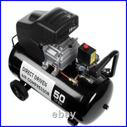 New Portable Air Compressor 50L Litre ltr 9.6CFM 2.5HP & 5 Piece Tool Kit UK